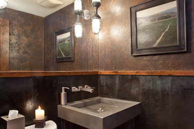 ソルトレイクシティにあるインダストリアルスタイルのおしゃれな浴室の写真