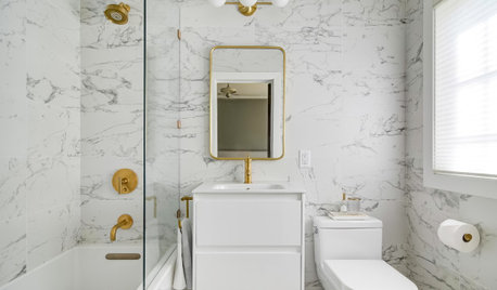 Bathroom Tour: Tile and Brass Update a Tiny Bath in Minneapolis