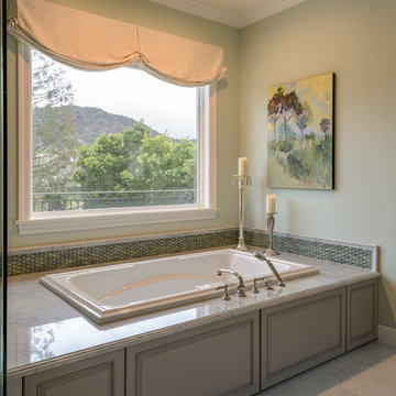 Luxorious Spa Tub in Traditional Bathroom with Panoramic Window