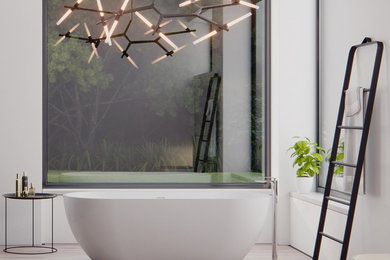 This is an example of a modern bathroom in Sydney.