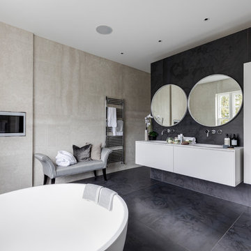 Luxury Bathroom Eaton Park Double Vanity and Walk-In Shower