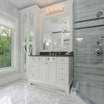 Luxury Corner Shower & Custom Vanity