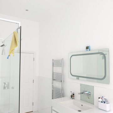 Luxury Family Bathroom in white anti mould paint at SW19 post code