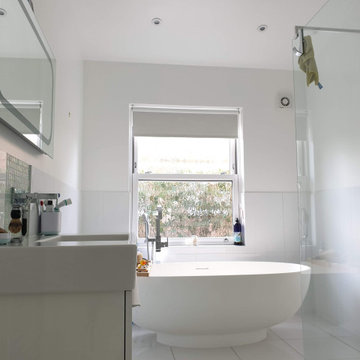 Luxury Family Bathroom in white anti mould paint at SW19 post code
