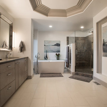 Luxury Gray and White Bathroom, Award-winning Design