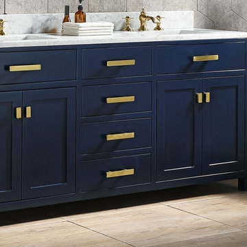 Madison 72" With F2-0013 Faucet in Satin Brass - Monarch Blue