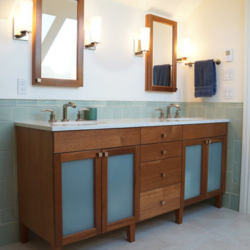 mahogany master bath vanity cabinet with matching medinine cabinets