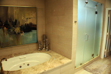 Example of a transitional bathroom design in Houston