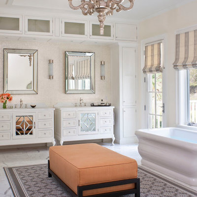 Example of a trendy freestanding bathtub design in Los Angeles