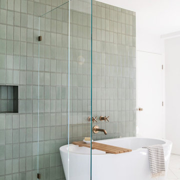 Mandy Moore's Handmade Green Bathroom Tiles