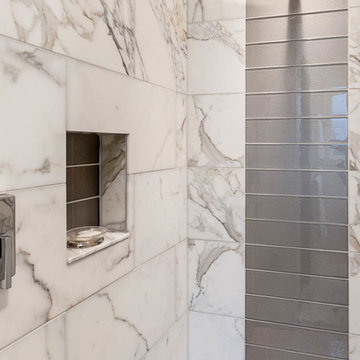 Marble and Glass Tile 3/4 Bath
