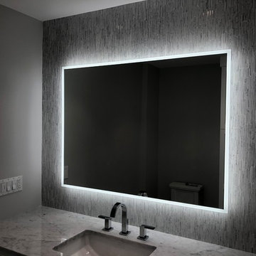 Marble Bathroom with Heated Flooring & Vanity Mirror with Lighting System