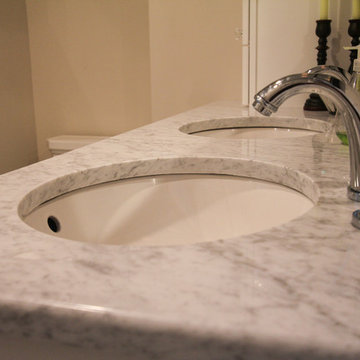 Marble Countertop with Chrome Fixtures