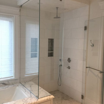 Marble Curbless Shower