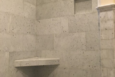 Minimalist marble floor bathroom photo in Portland