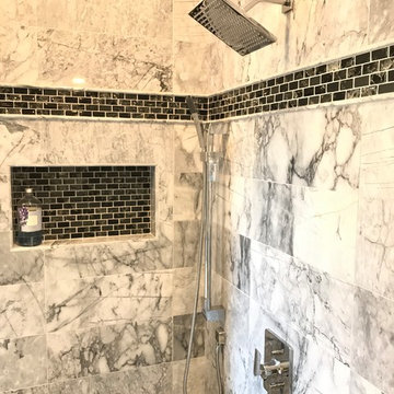 Marble shower remodel idea - Plano TX - National Renovation