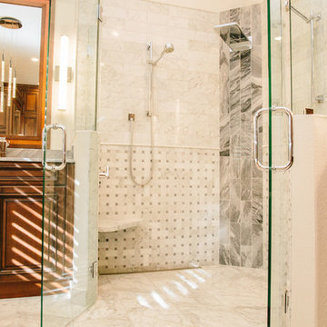 Marble Tile Designs For A Walk-In Shower