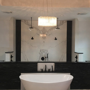 Marble Wall Statement Ensuite Bath