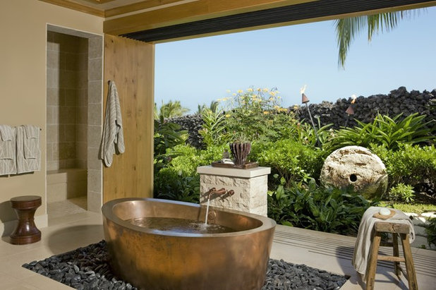 Tropical Bathroom by Saint Dizier Design