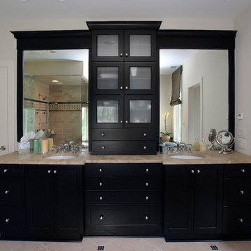 Master Bath Brookhaven Vanity with Tower in Maple with a Black Finish