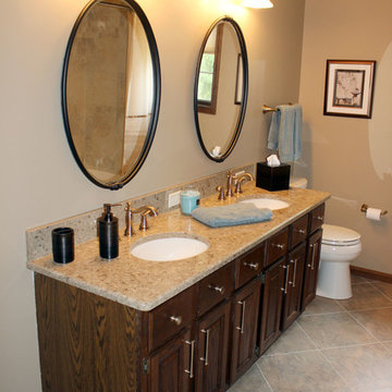Master Bath Cambria Linwood Countertops & Champagne Tiled Shower ~ Hinckley, OH
