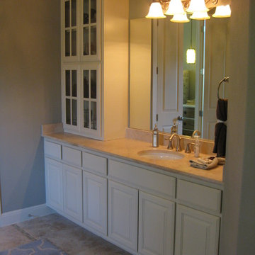 master bath cream paint glass doors by Burrows Cabinets