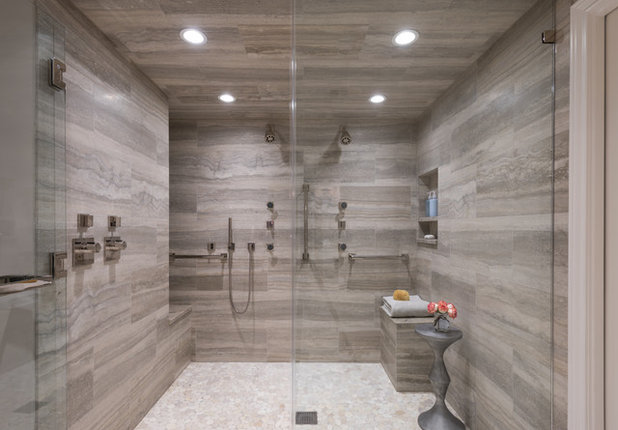 Transitional Bathroom by Dona Rosene Interiors