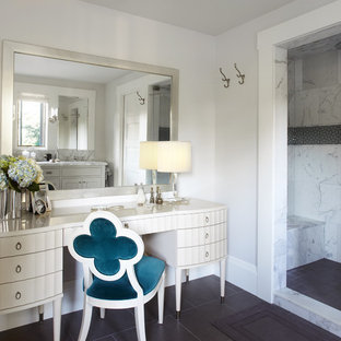 Modelo de cuarto de baño contemporáneo con ducha empotrada