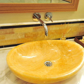 Master Bath Montecito with Honey Onyx Vessel Sinks