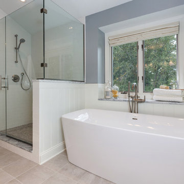 Master Bath Opens Up to Transitional Style