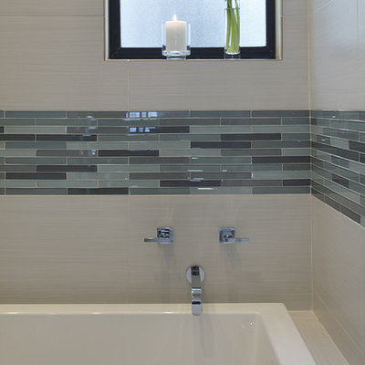 Bathroom - contemporary mosaic tile bathroom idea in Dallas