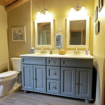 Master Bath Remodel with Grey Vanity and Carrara Countertops ~ Hinckley, OH