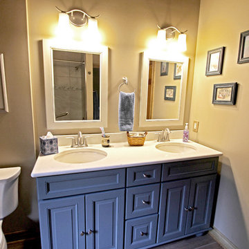Master Bath Remodel with Grey Vanity and Carrara Countertops ~ Hinckley, OH