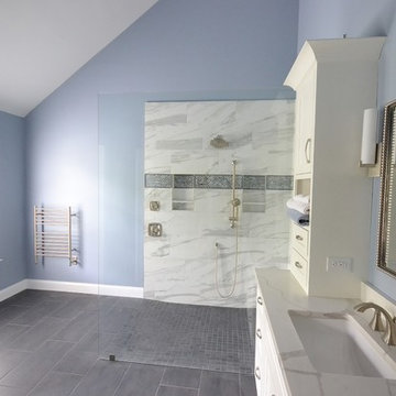 Master Bath Remodel with Large Barrier Free Walk In Shower
