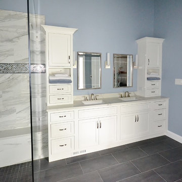 Master Bath Remodel with Large Barrier Free Walk In Shower