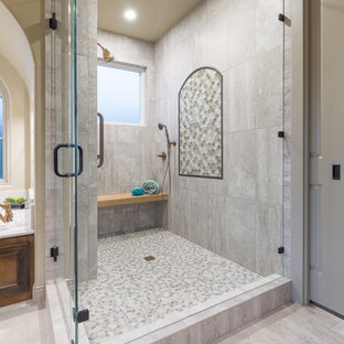 75+ Bäder mit Kiesel-Bodenfliesen und Sauna Ideen & Bilder - April 2021