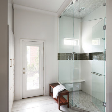 Master Bath Shower with Glass Doors