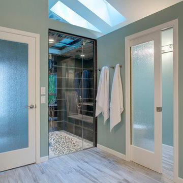 Master Bath Spa Oasis with rain glass doors