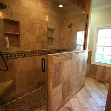 Master Bath - Travertine Shower, Floor, & Surround