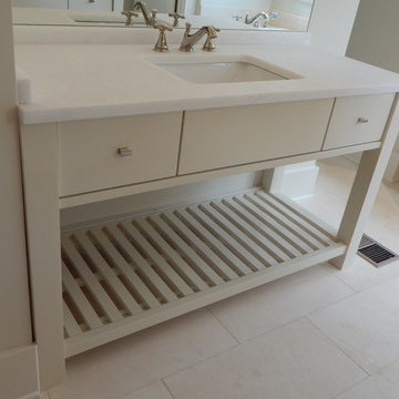 Master bath white custom cabinet