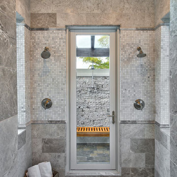 Master bath with access to outdoor shower