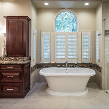 Master bath with free standing tub