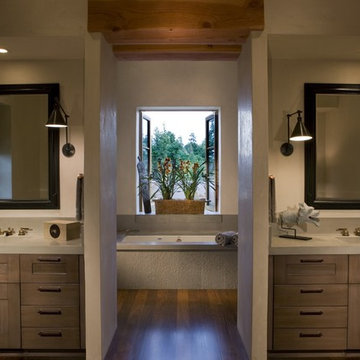 Master Bath with His and Her's Concrete Counters