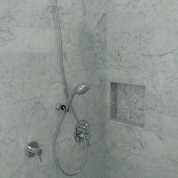 Master Bathroom - 6" x 18" Carrera Marble Showers / Vanity Walls
