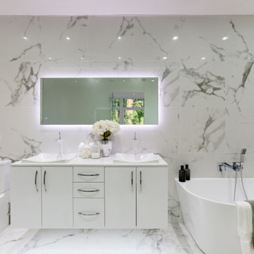 Master Bathroom at European Styled Home