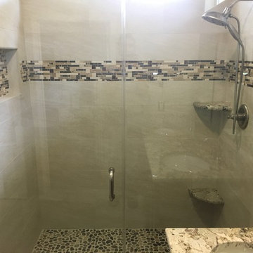 MASTER BATHROOM - Complete Remodel 12 x 24  Tile, Vanity, Alaska White Granite