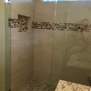 MASTER BATHROOM - Complete Remodel 12 x 24  Tile, Vanity, Alaska White Granite