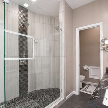 Master Bathroom | Expand Shower | New Tile Floors and Leather Granite Countertop