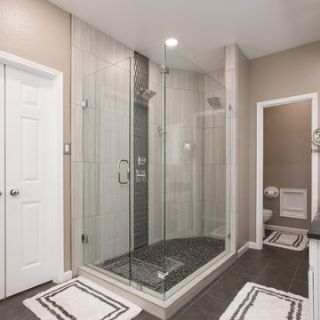 Master Bathroom | Expand Shower | New Tile Floors and Leather Granite Countertop