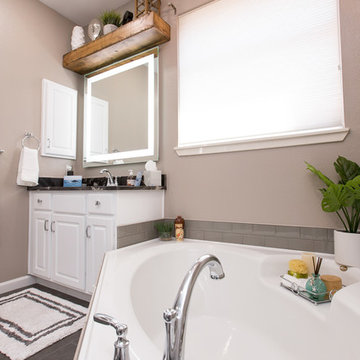 Master Bathroom | Expand Shower | New Tile Floors and Leather Granite Countertop